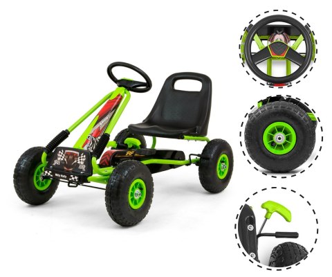Gokart na pedały Thor Green Milly Mally Gokart na pedały Thor Green Milly Mally
