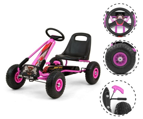 Gokart na pedały Thor Pink Milly Mally Gokart na pedały Thor Pink Milly Mally