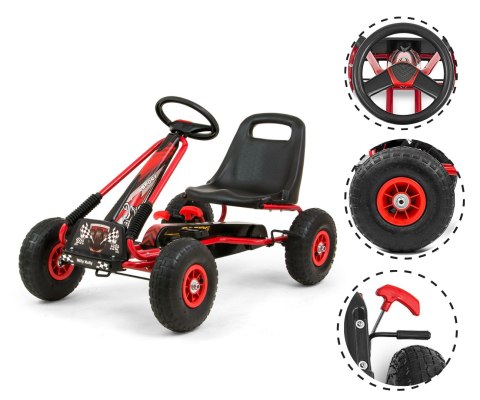 Gokart na pedały Thor Red Milly Mally Gokart na pedały Thor Red Milly Mally