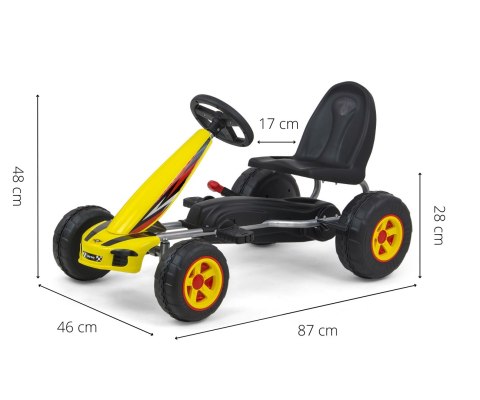 Gokart na pedały Viper Yellow Milly Mally Gokart na pedały Viper Yellow Milly Mally