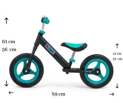 Rowerek Biegowy Sonic Black-Mint Milly Mally