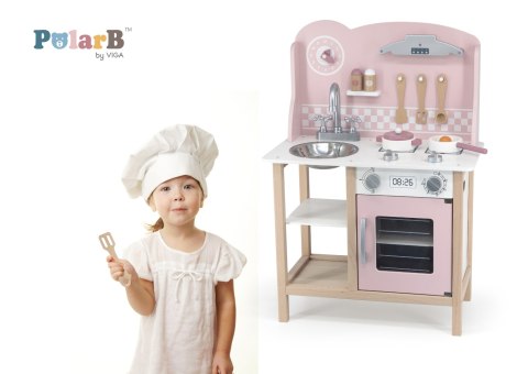 Viga 44046 PolarB Kuchnia z akcesoriami silver-pink Viga 44046 PolarB Kuchnia z akcesoriami silver-pink