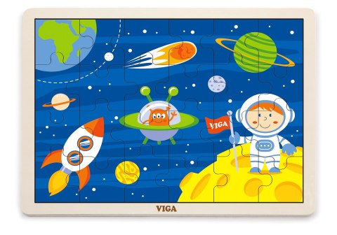 Viga 51461 Puzzle na podkładce 24 elementy - kosmiczna przygoda Viga 51461 Puzzle na podkładce 24 elementy - kosmiczna przygoda