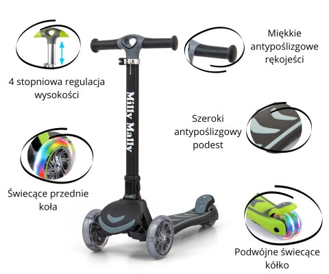Hulajnoga trójkołowa Scooter Boogie Black Milly Mally Hulajnoga trójkołowa Scooter Boogie Black Milly Mally
