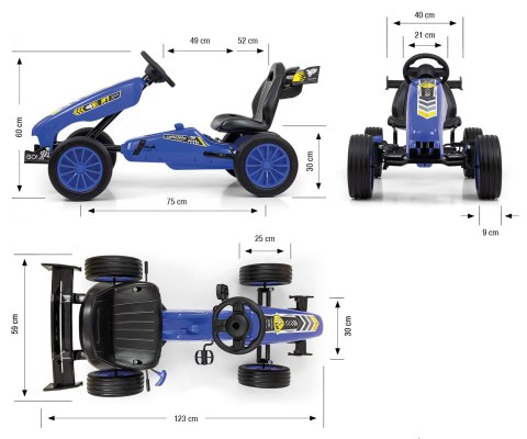 Gokart na pedały Rocket Navy Milly Mally Gokart na pedały Rocket Navy Milly Mally