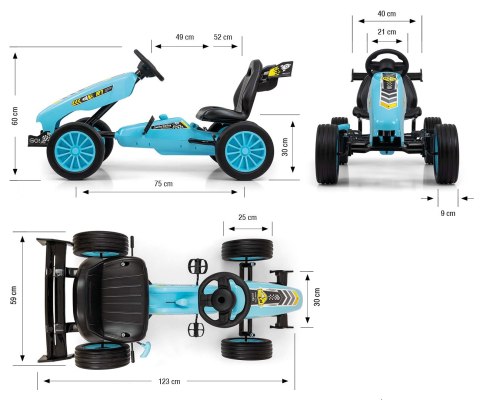 Gokart na pedały Rocket Ocean Milly Mally Gokart na pedały Rocket Ocean Milly Mally