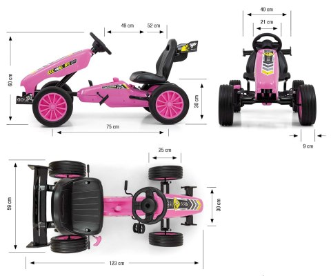 Gokart na pedały Rocket Pink Milly Mally Gokart na pedały Rocket Pink Milly Mally