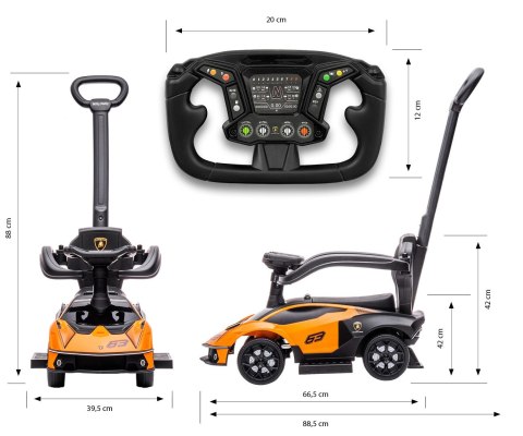 Pojazd z rączką LAMBORGHINI ESSENZA SC V12 Orange Milly Mally Pojazd z rączką LAMBORGHINI ESSENZA SC V12 Orange Milly Mally