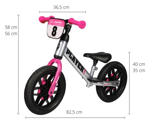 Rowerek Biegowy Player Pink Qplay Rowerek Biegowy Player Pink Qplay