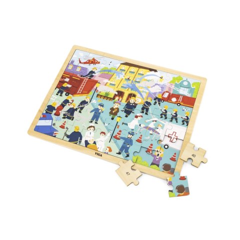 Viga 44581 Puzzle na podkładce 48 elementów - poznajemy pracę strażaka Viga 44581 Puzzle na podkładce 48 elementów - poznajemy pracę strażaka