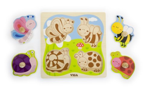 Viga 50131 Puzzle na podkładce - owady Viga 50131 Puzzle na podkładce - owady