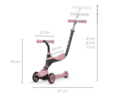 Hulajnoga Sema 3w1 Pink Qplay Hulajnoga Sema 3w1 Pink Qplay