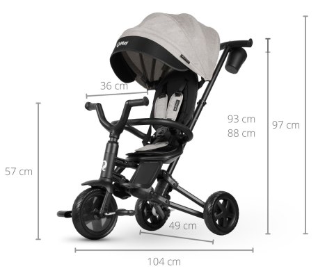 Rowerek Trójkołowy Nova Niello Grey Qplay Rowerek Trójkołowy Nova Niello Grey Qplay
