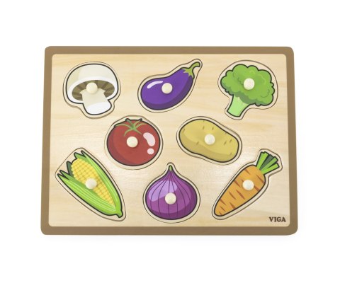 Viga 44578 Puzzle na podkładce z uchwytami - warzywa Viga 44578 Puzzle na podkładce z uchwytami - warzywa