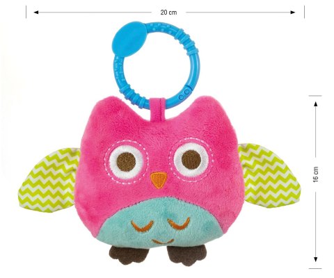 Zawieszka pluszowa Sówka - Happy owl - 2552 PINK Milly Mally Zawieszka pluszowa Sówka - Happy owl - 2552 PINK Milly Mally