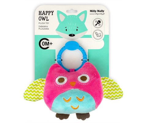Zawieszka pluszowa Sówka - Happy owl - 2552 PINK Milly Mally Zawieszka pluszowa Sówka - Happy owl - 2552 PINK Milly Mally