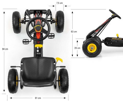 Gokart na pedały Thor Black Milly Mally Gokart na pedały Thor Black Milly Mally