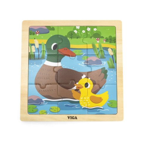 Viga 44621 Puzzle na podkładce 9 elementów - Kaczka Viga 44621 Puzzle na podkładce 9 elementów - Kaczka