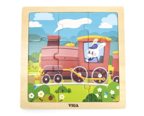 Viga 44631 Puzzle na podkładce 9 elementów - pociąg Viga 44631 Puzzle na podkładce 9 elementów - pociąg