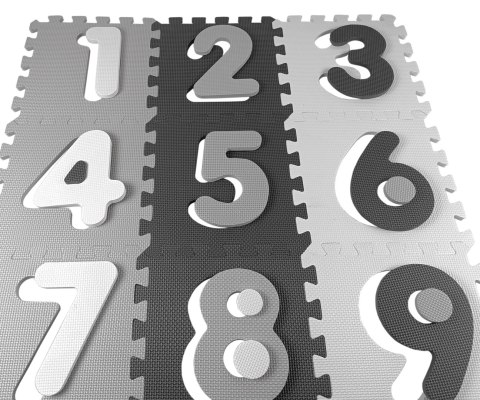 Mata piankowa puzzle Jolly 3x3 Digits - Grey Milly Mally Mata piankowa puzzle Jolly 3x3 Digits - Grey Milly Mally