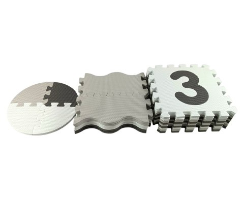 Mata piankowa puzzle Jolly 3x3 Digits - Grey Milly Mally Mata piankowa puzzle Jolly 3x3 Digits - Grey Milly Mally