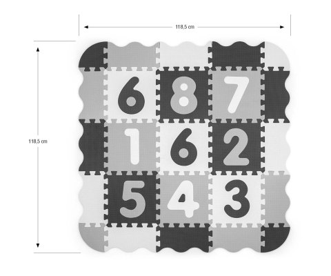 Mata piankowa puzzle Jolly 3x3 Digits - Grey Milly Mally Mata piankowa puzzle Jolly 3x3 Digits - Grey Milly Mally