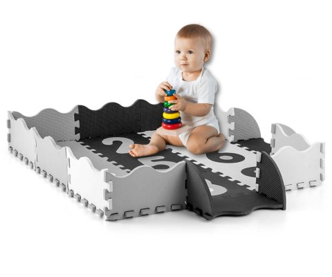 Mata piankowa puzzle Jolly 3x3 Digits - Grey Milly Mally Mata piankowa puzzle Jolly 3x3 Digits - Grey Milly Mally