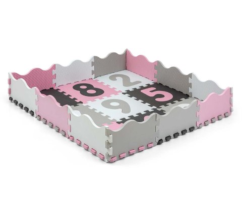 Mata piankowa puzzle Jolly 3x3 Digits - Pink Grey Milly Mally Mata piankowa puzzle Jolly 3x3 Digits - Pink Grey Milly Mally