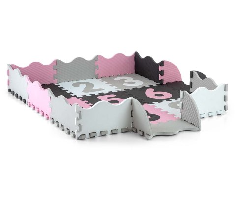 Mata piankowa puzzle Jolly 3x3 Digits - Pink Grey Milly Mally Mata piankowa puzzle Jolly 3x3 Digits - Pink Grey Milly Mally