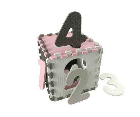 Mata piankowa puzzle Jolly 3x3 Digits - Pink Grey Milly Mally Mata piankowa puzzle Jolly 3x3 Digits - Pink Grey Milly Mally