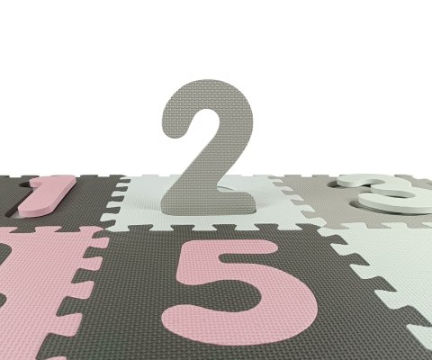 Mata piankowa puzzle Jolly 3x3 Digits - Pink Grey Milly Mally Mata piankowa puzzle Jolly 3x3 Digits - Pink Grey Milly Mally