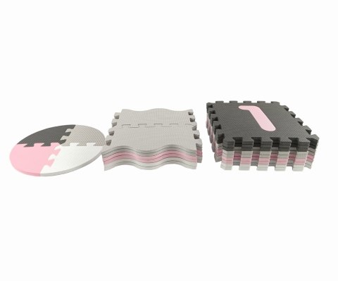Mata piankowa puzzle Jolly 3x3 Digits - Pink Grey Milly Mally Mata piankowa puzzle Jolly 3x3 Digits - Pink Grey Milly Mally