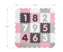 Mata piankowa puzzle Jolly 3x3 Digits - Pink Grey Milly Mally