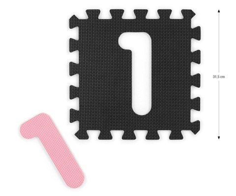 Mata piankowa puzzle Jolly 3x3 Digits - Pink Grey Milly Mally Mata piankowa puzzle Jolly 3x3 Digits - Pink Grey Milly Mally