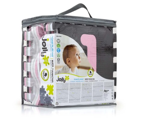 Mata piankowa puzzle Jolly 3x3 Digits - Pink Grey Milly Mally Mata piankowa puzzle Jolly 3x3 Digits - Pink Grey Milly Mally