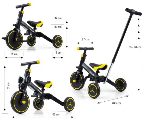 Rowerek 4w1 Optimus Plus Black Milly Mally Rowerek 4w1 Optimus Plus Black Milly Mally
