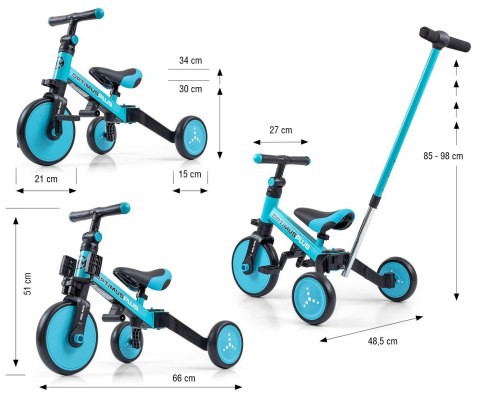 Rowerek 4w1 Optimus Plus Blue Milly Mally Rowerek 4w1 Optimus Plus Blue Milly Mally