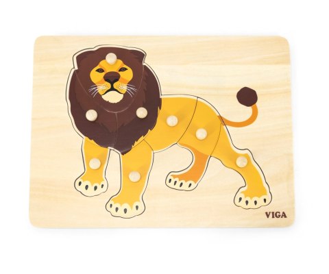 Viga 44602 Puzzle na podkładce z uchwytami - Lew Viga 44602 Puzzle na podkładce z uchwytami - Lew