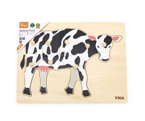 Viga 44608 Puzzle na podkładce z uchwytami - Krowa Viga 44608 Puzzle na podkładce z uchwytami - Krowa