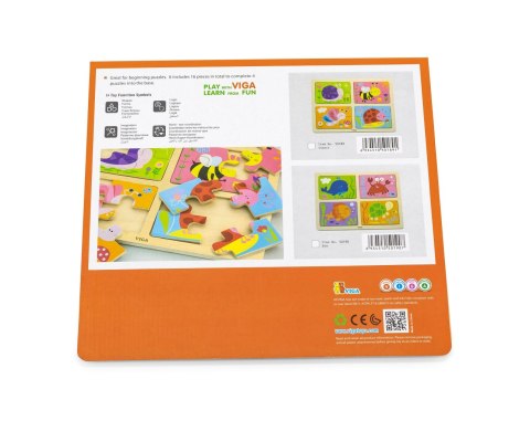 Viga 50189 Puzzle na podkładce 4w1 - owady Viga 50189 Puzzle na podkładce 4w1 - owady